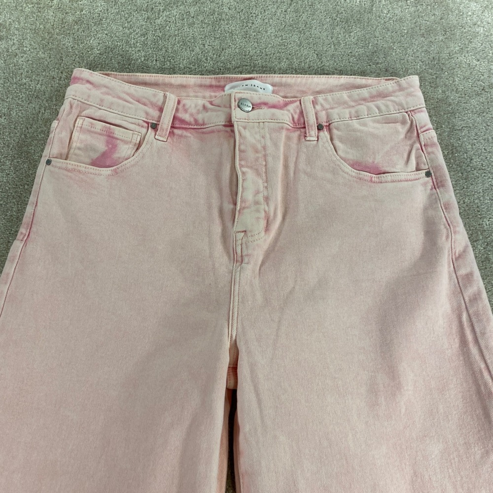 Risen Jeans Wide Leg Jeans Womens 1XL Pink Acid Wash High Rise Streetwear - Picture 10 of 14
